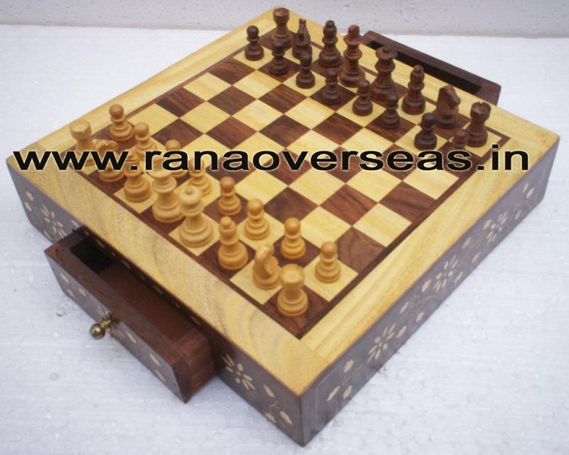 Wooden Brass Inlay Chess Set - 1 