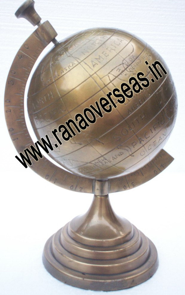 Brass Antique World Globe