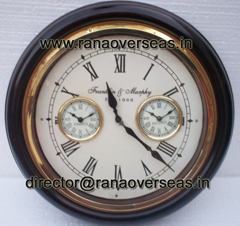 WORLD CLOCK - WITH 3 DIALS