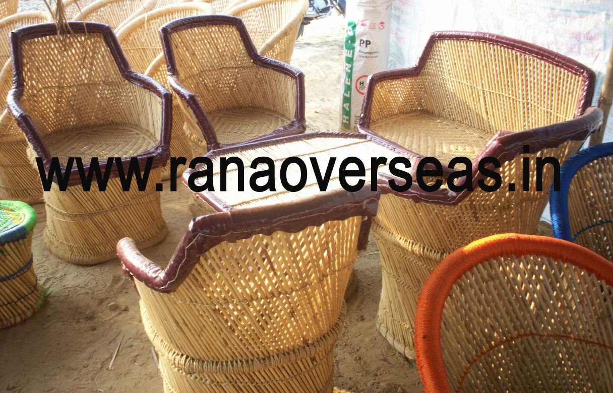Two Seater Chair with Four Chairs and Table