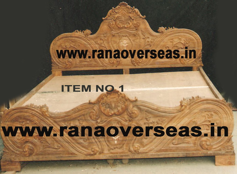 WOODEN CARVED BED 3